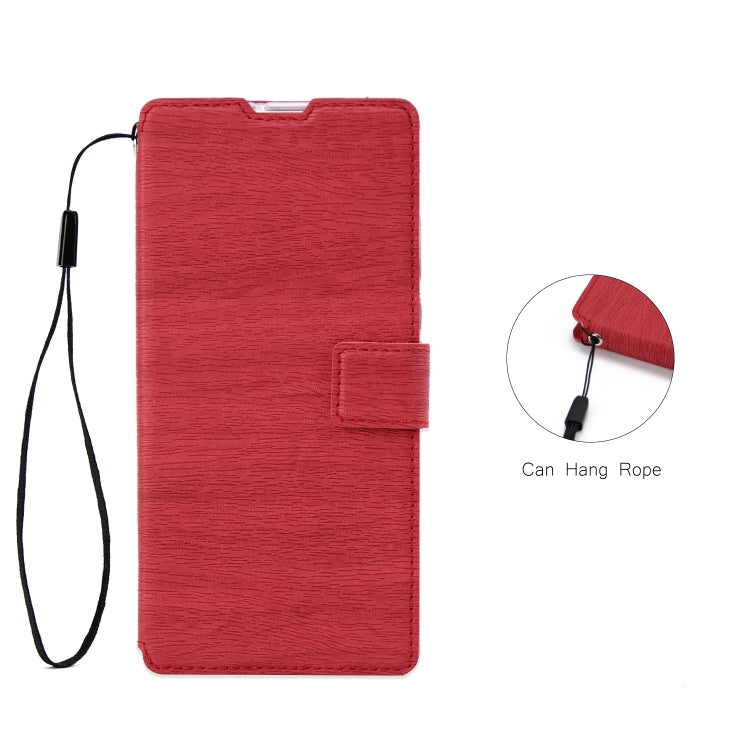 For Huawei P20 Lite Ultra-thin Tree Texture Horizontal Flip TPU + PU Leather Case, with Card Slots & Holder & Lanyard