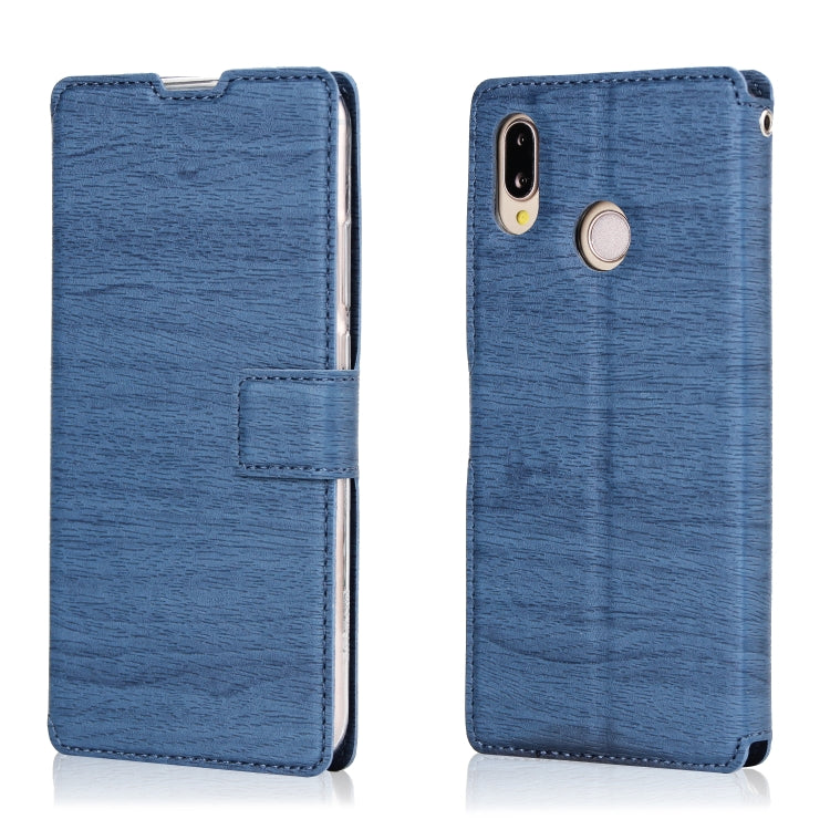 For Huawei P20 Lite Ultra-thin Tree Texture Horizontal Flip TPU + PU Leather Case, with Card Slots & Holder & Lanyard