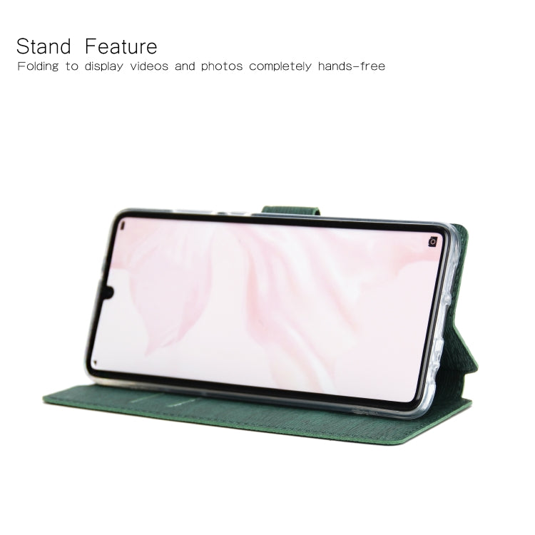 For Huawei P30 Ultra-thin Tree Texture Horizontal Flip TPU + PU Leather Case, with Card Slots & Holder & Lanyard