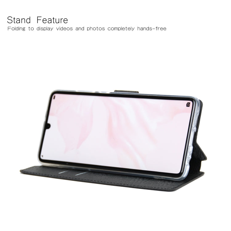 For Huawei P30 Ultra-thin Tree Texture Horizontal Flip TPU + PU Leather Case, with Card Slots & Holder & Lanyard