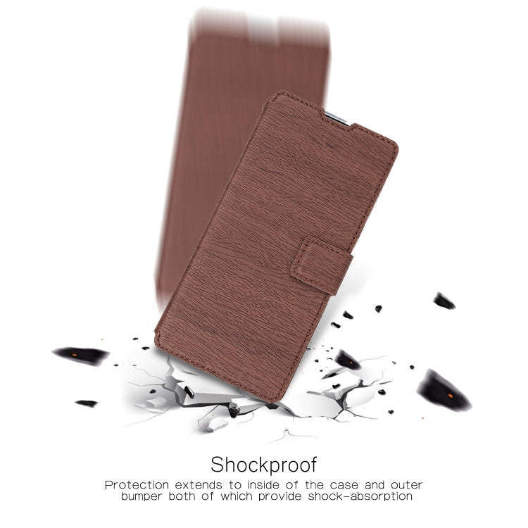 For Huawei P30 Ultra-thin Tree Texture Horizontal Flip TPU + PU Leather Case, with Card Slots & Holder & Lanyard