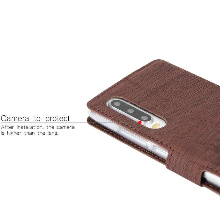 For Huawei P30 Ultra-thin Tree Texture Horizontal Flip TPU + PU Leather Case, with Card Slots & Holder & Lanyard