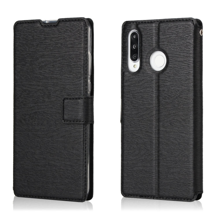 For Huawei P30 Lite Ultra-thin Tree Texture Horizontal Flip TPU + PU Leather Case, with Card Slots & Holder & Lanyard