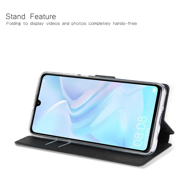 For Huawei P30 Lite Ultra-thin Tree Texture Horizontal Flip TPU + PU Leather Case, with Card Slots & Holder & Lanyard