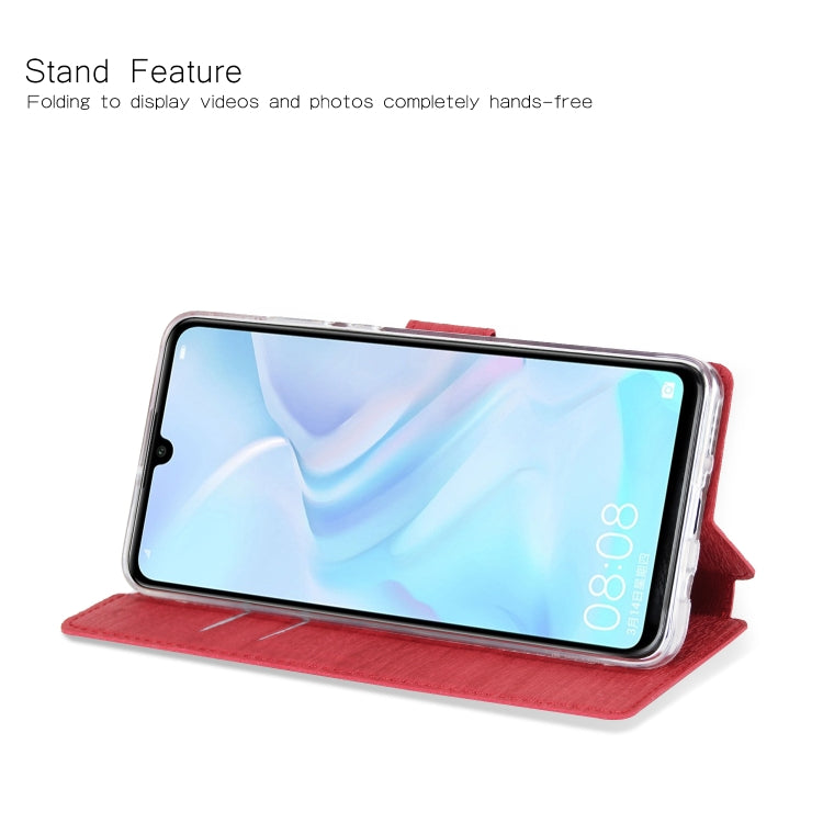 For Huawei P30 Lite Ultra-thin Tree Texture Horizontal Flip TPU + PU Leather Case, with Card Slots & Holder & Lanyard