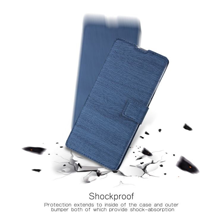 For Huawei P30 Lite Ultra-thin Tree Texture Horizontal Flip TPU + PU Leather Case, with Card Slots & Holder & Lanyard