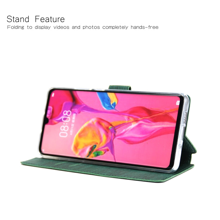 For Huawei P30 Pro Ultra-thin Tree Texture Horizontal Flip TPU + PU Leather Case, with Card Slots & Holder & Lanyard