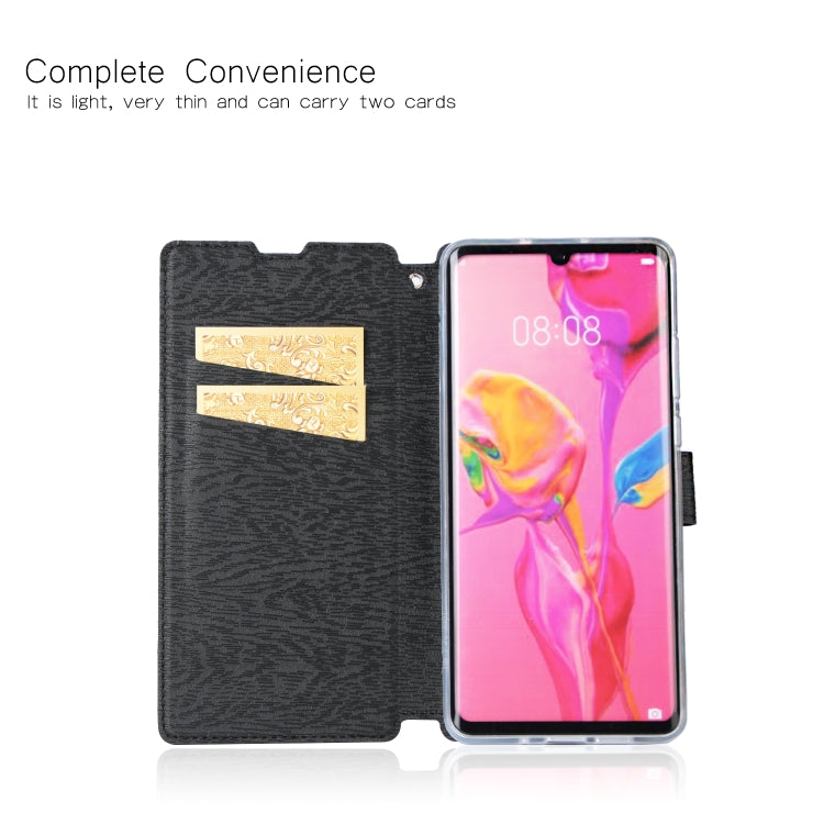 For Huawei P30 Pro Ultra-thin Tree Texture Horizontal Flip TPU + PU Leather Case, with Card Slots & Holder & Lanyard