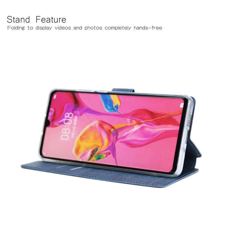 For Huawei P30 Pro Ultra-thin Tree Texture Horizontal Flip TPU + PU Leather Case, with Card Slots & Holder & Lanyard
