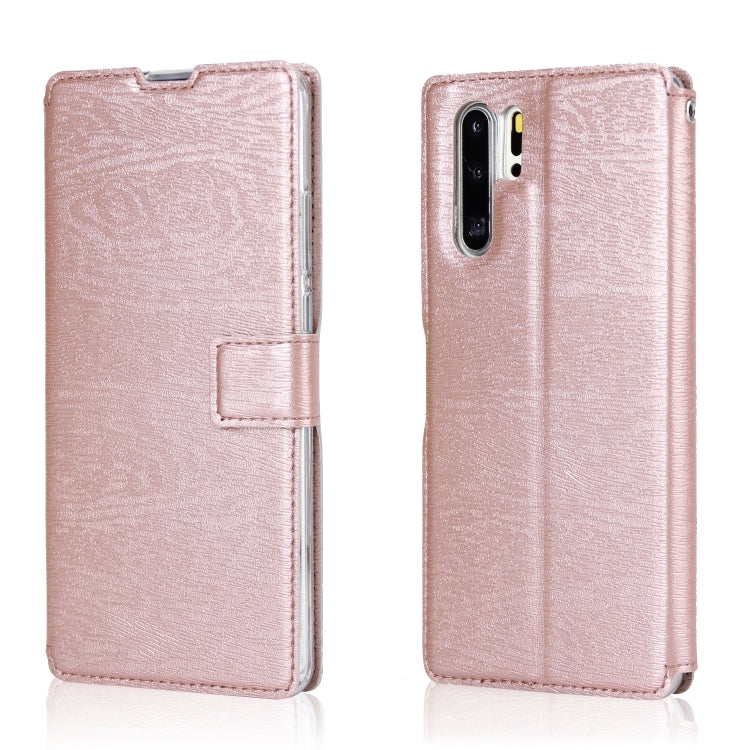 For Huawei P30 Pro Ultra-thin Tree Texture Horizontal Flip TPU + PU Leather Case, with Card Slots & Holder & Lanyard