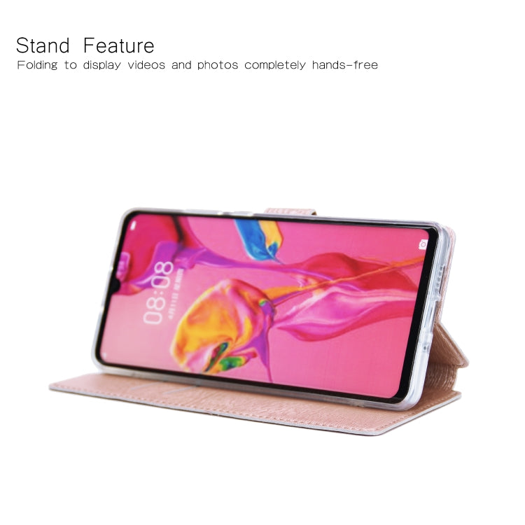 For Huawei P30 Pro Ultra-thin Tree Texture Horizontal Flip TPU + PU Leather Case, with Card Slots & Holder & Lanyard