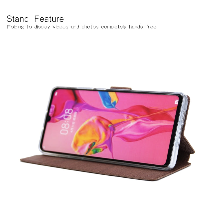 For Huawei P30 Pro Ultra-thin Tree Texture Horizontal Flip TPU + PU Leather Case, with Card Slots & Holder & Lanyard