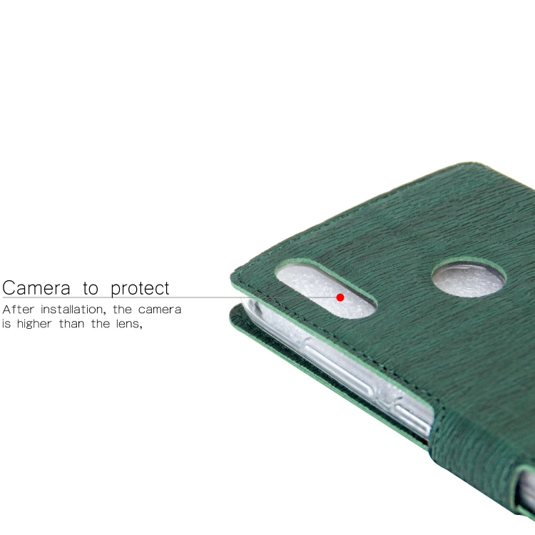 For Huawei Y7 (2019) Ultra-thin Tree Texture Horizontal Flip TPU + PU Leather Case, with Card Slots & Holder & Lanyard