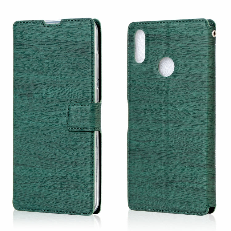 For Huawei Y9 (2019) Ultra-thin Tree Texture Horizontal Flip TPU + PU Leather Case, with Card Slots & Holder & Lanyard