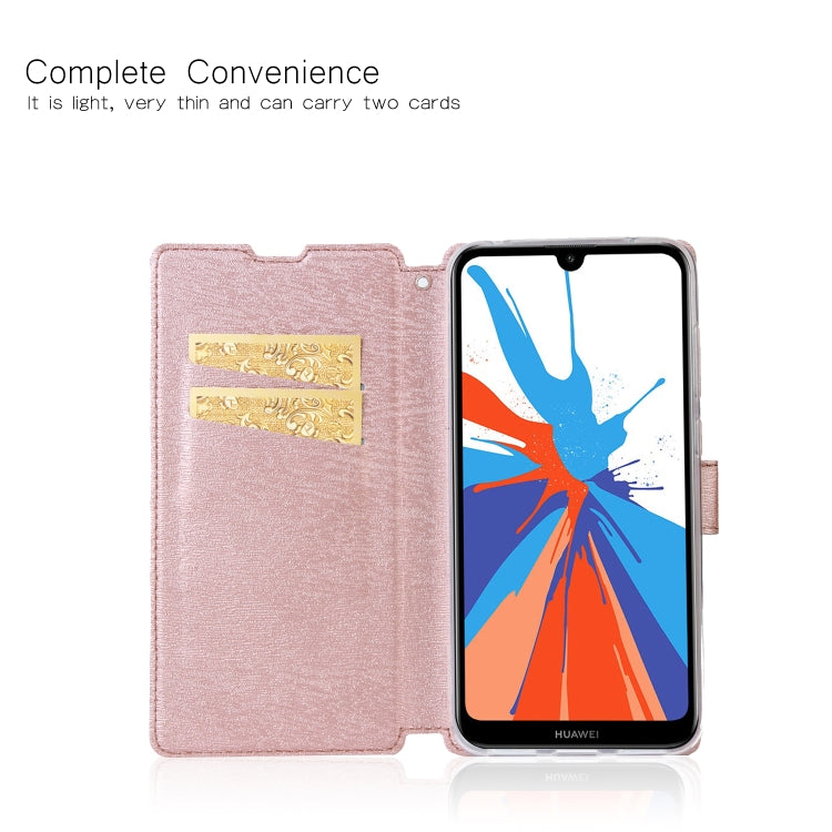 For Huawei Y9 (2019) Ultra-thin Tree Texture Horizontal Flip TPU + PU Leather Case, with Card Slots & Holder & Lanyard