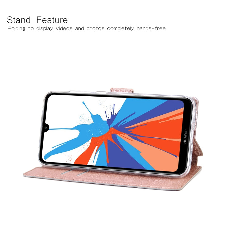 For Huawei Y9 (2019) Ultra-thin Tree Texture Horizontal Flip TPU + PU Leather Case, with Card Slots & Holder & Lanyard
