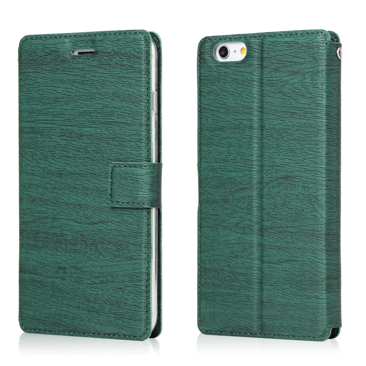 For iPhone 6s Plus & 6 Plus Ultra-thin Tree Texture Horizontal Flip TPU + PU Leather Case, with Card Slots & Holder & Lanyard