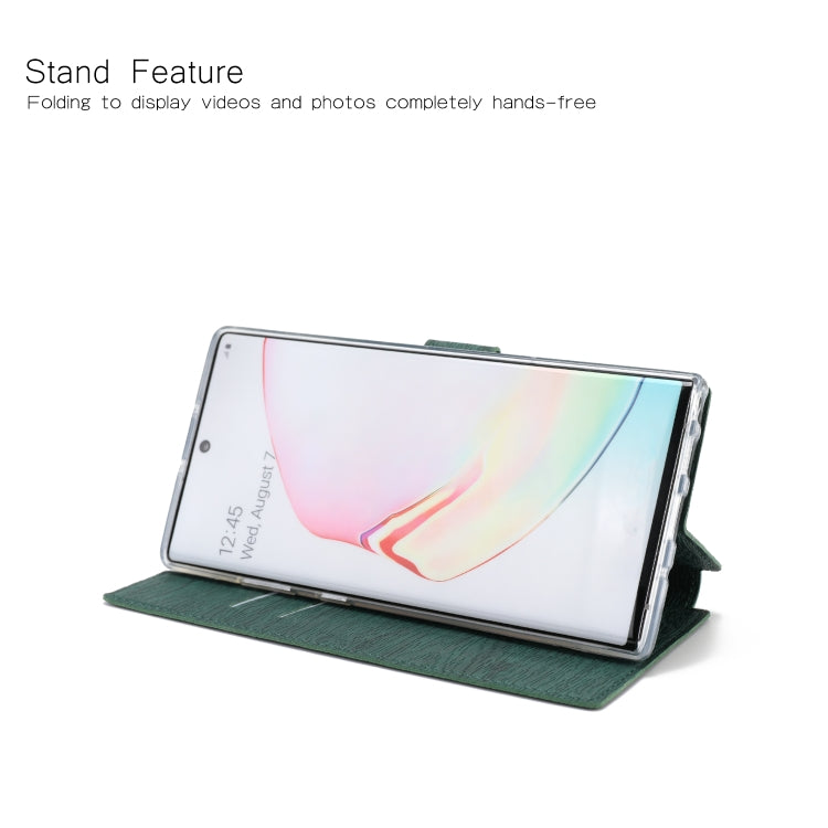 For Galaxy Note10 5G Ultra-thin Tree Texture Horizontal Flip TPU + PU Leather Case, with Card Slots & Holder & Lanyard