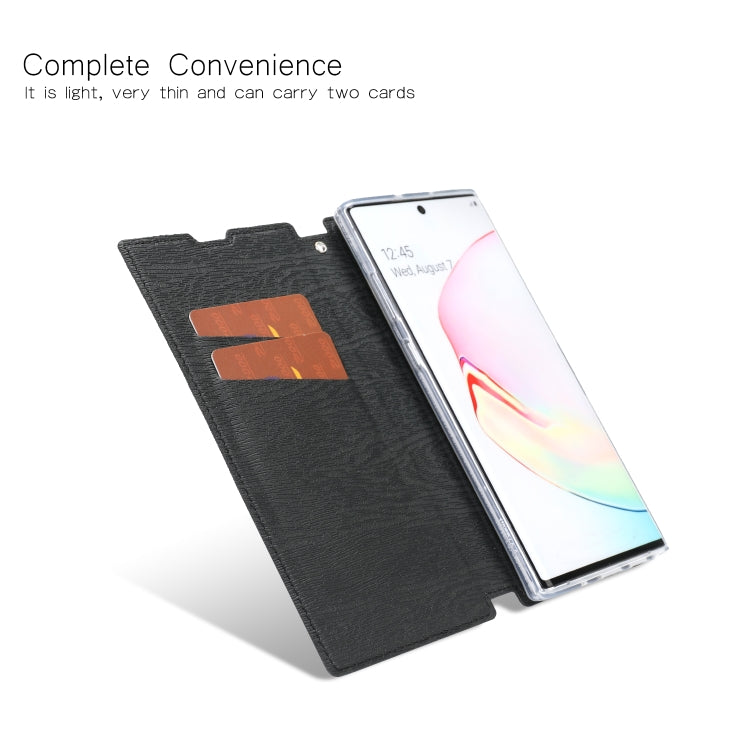 For Galaxy Note10 5G Ultra-thin Tree Texture Horizontal Flip TPU + PU Leather Case, with Card Slots & Holder & Lanyard