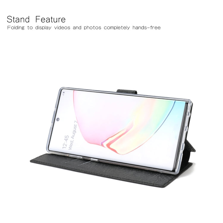 For Galaxy Note10 5G Ultra-thin Tree Texture Horizontal Flip TPU + PU Leather Case, with Card Slots & Holder & Lanyard