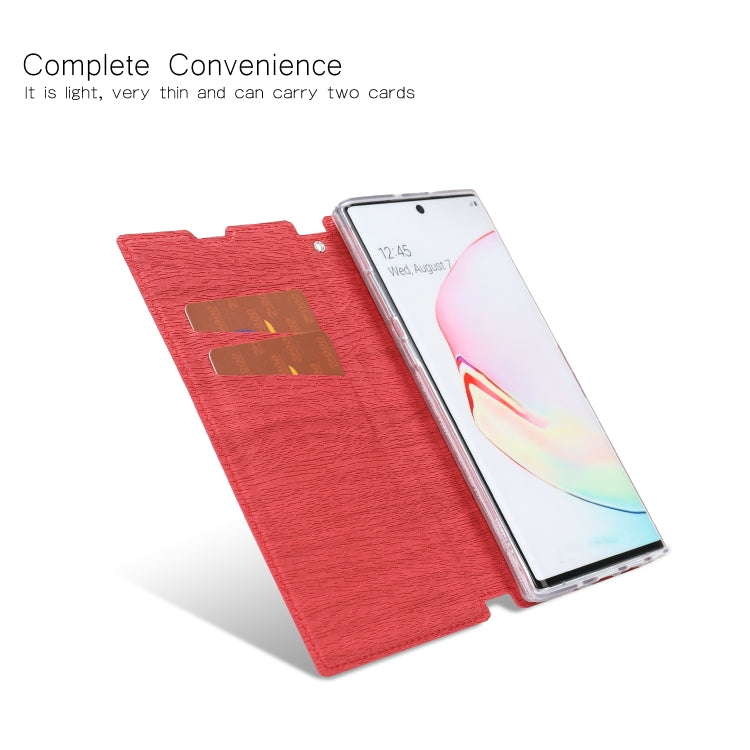 For Galaxy Note10 5G Ultra-thin Tree Texture Horizontal Flip TPU + PU Leather Case, with Card Slots & Holder & Lanyard