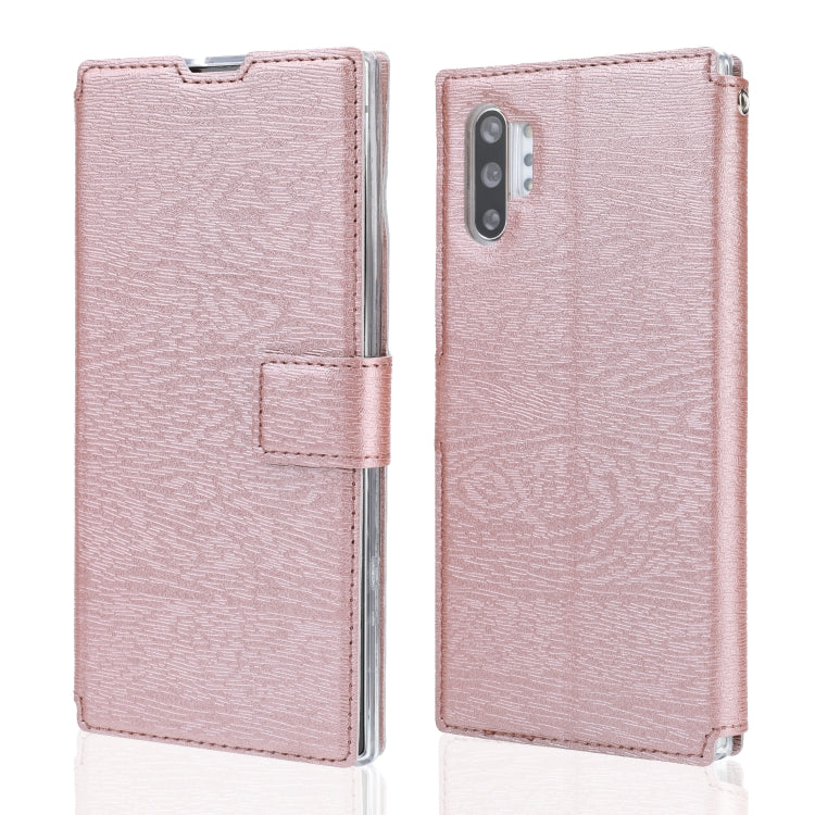 For Galaxy Note10+ 5G Ultra-thin Tree Texture Horizontal Flip TPU + PU Leather Case, with Card Slots & Holder & Lanyard