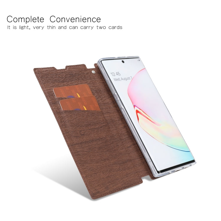 For Galaxy Note10+ 5G Ultra-thin Tree Texture Horizontal Flip TPU + PU Leather Case, with Card Slots & Holder & Lanyard
