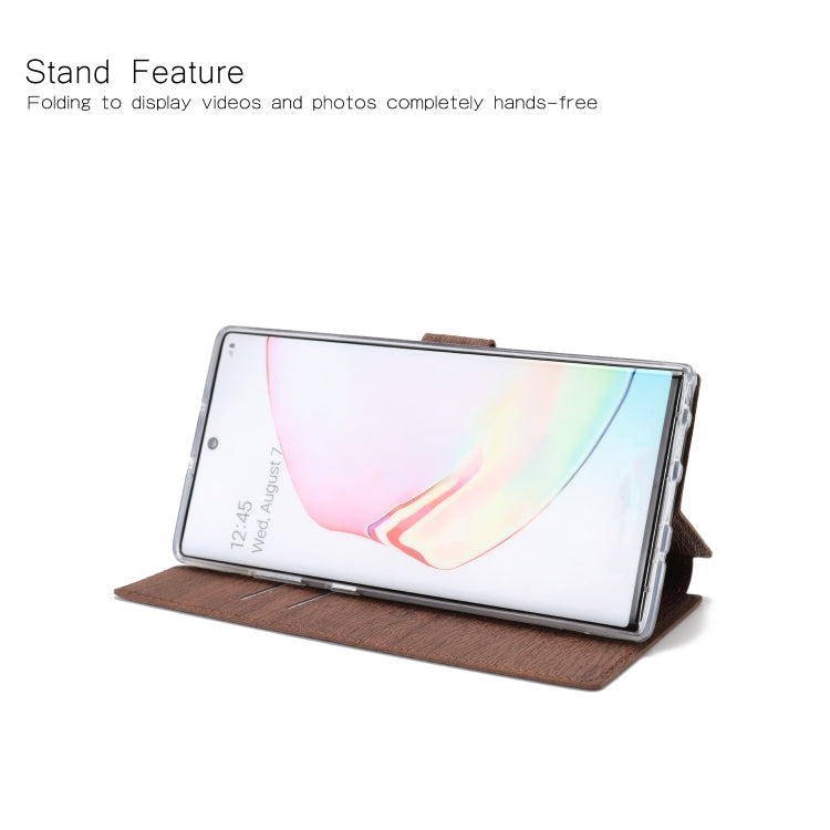For Galaxy Note10+ 5G Ultra-thin Tree Texture Horizontal Flip TPU + PU Leather Case, with Card Slots & Holder & Lanyard