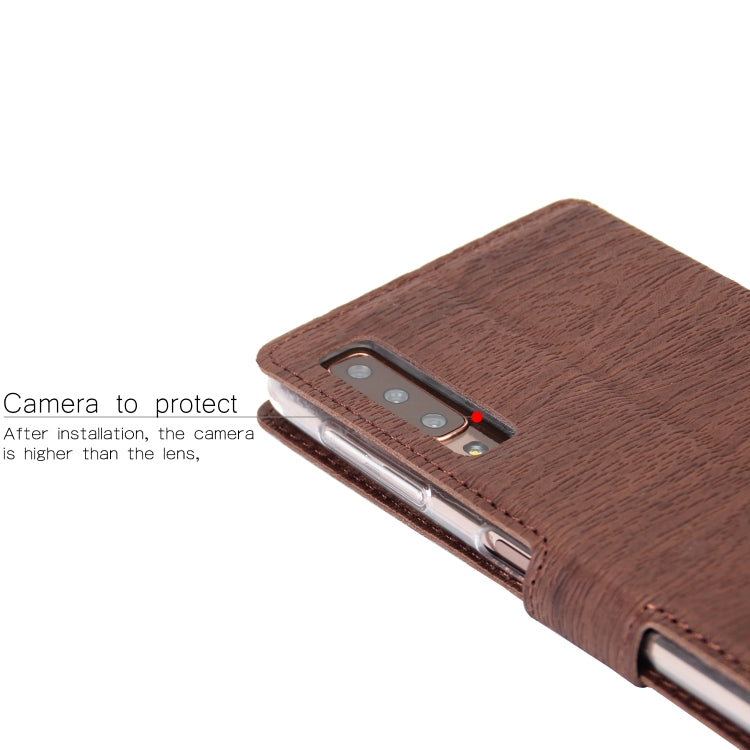 For Galaxy A7 (2018) Ultra-thin Tree Texture Horizontal Flip TPU + PU Leather Case, with Card Slots & Holder & Lanyard