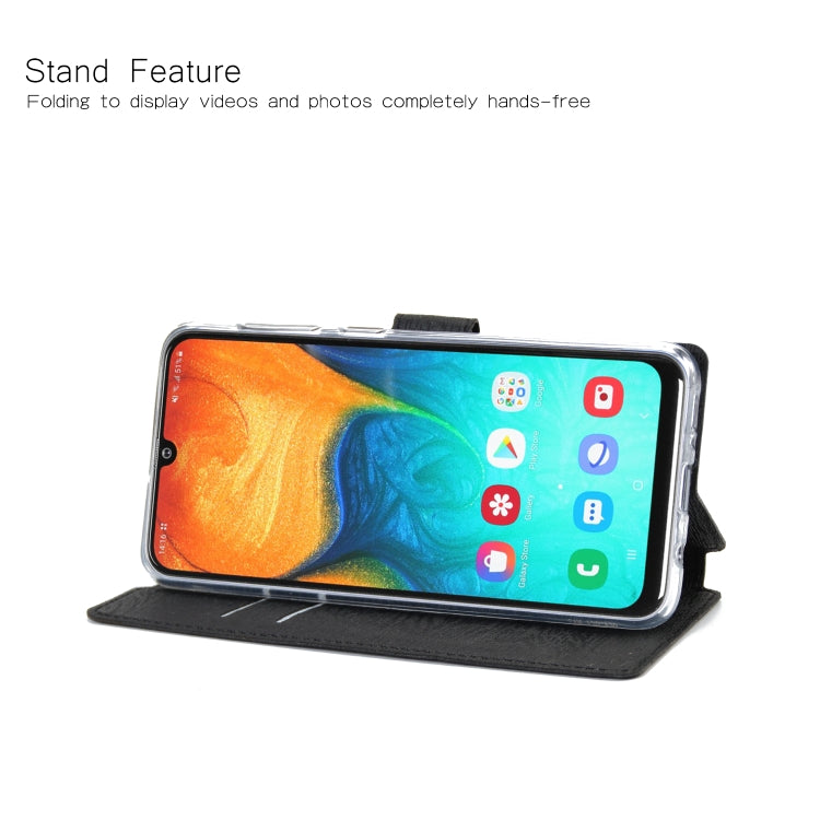 For Galaxy A30 / A50 / A20 Ultra-thin Tree Texture Horizontal Flip TPU + PU Leather Case, with Card Slots & Holder & Lanyard