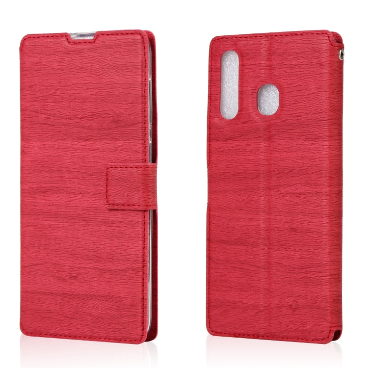 For Galaxy A30 / A50 / A20 Ultra-thin Tree Texture Horizontal Flip TPU + PU Leather Case, with Card Slots & Holder & Lanyard