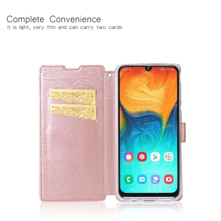 For Galaxy A30 / A50 / A20 Ultra-thin Tree Texture Horizontal Flip TPU + PU Leather Case, with Card Slots & Holder & Lanyard