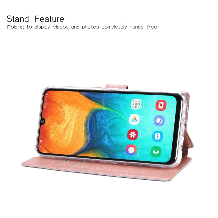 For Galaxy A30 / A50 / A20 Ultra-thin Tree Texture Horizontal Flip TPU + PU Leather Case, with Card Slots & Holder & Lanyard