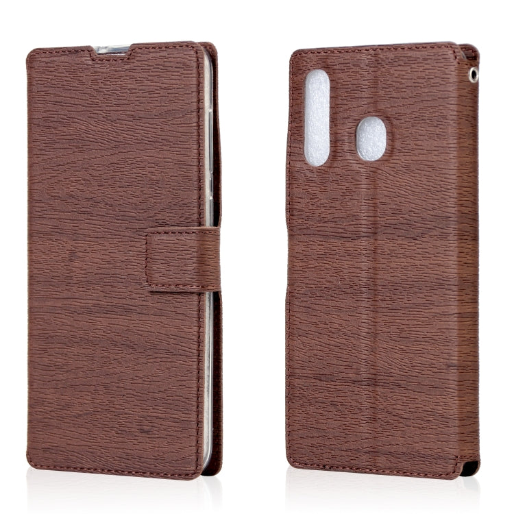 For Galaxy A30 / A50 / A20 Ultra-thin Tree Texture Horizontal Flip TPU + PU Leather Case, with Card Slots & Holder & Lanyard