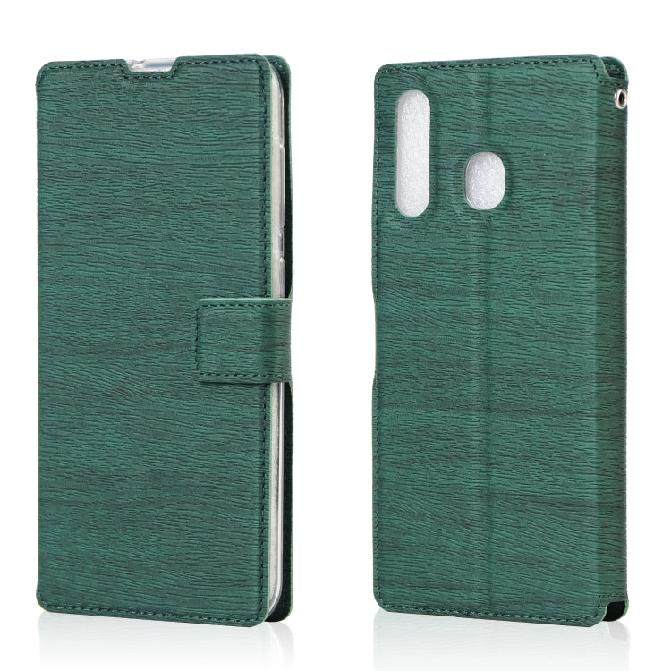 For Galaxy A40 Ultra-thin Tree Texture Horizontal Flip TPU + PU Leather Case, with Card Slots & Holder & Lanyard