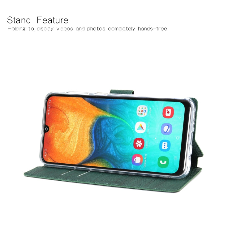 For Galaxy A40 Ultra-thin Tree Texture Horizontal Flip TPU + PU Leather Case, with Card Slots & Holder & Lanyard