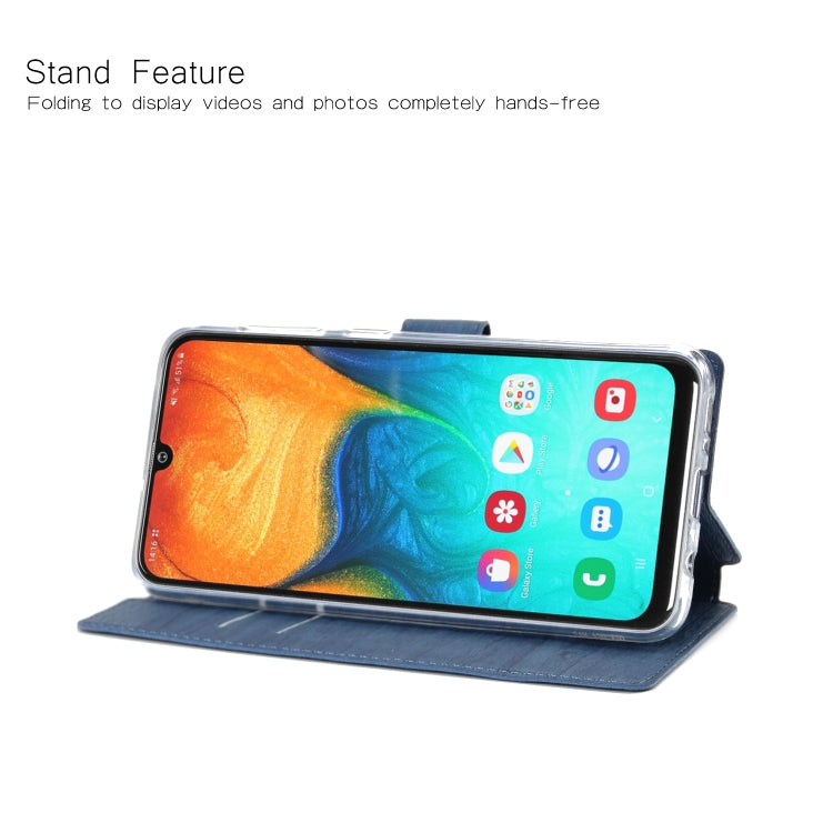 For Galaxy A40 Ultra-thin Tree Texture Horizontal Flip TPU + PU Leather Case, with Card Slots & Holder & Lanyard