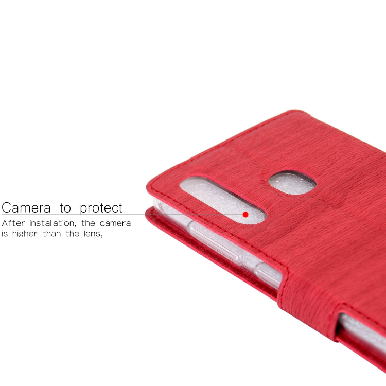 For Galaxy A40 Ultra-thin Tree Texture Horizontal Flip TPU + PU Leather Case, with Card Slots & Holder & Lanyard