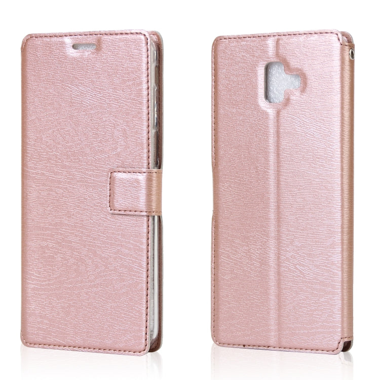 For Galaxy J6+ Ultra-thin Tree Texture Horizontal Flip TPU + PU Leather Case, with Card Slots & Holder & Lanyard