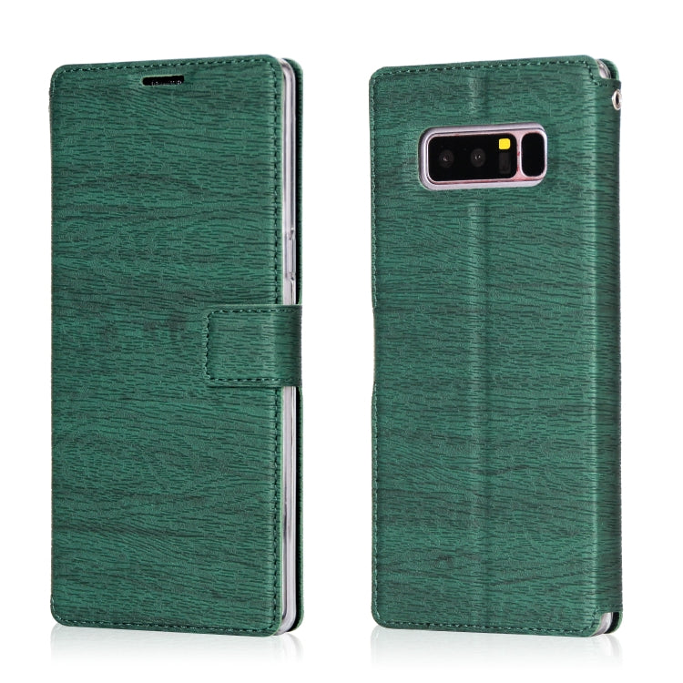 For Galaxy Note8 Ultra-thin Tree Texture Horizontal Flip TPU + PU Leather Case, with Card Slots & Holder & Lanyard