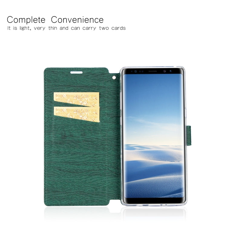 For Galaxy Note8 Ultra-thin Tree Texture Horizontal Flip TPU + PU Leather Case, with Card Slots & Holder & Lanyard