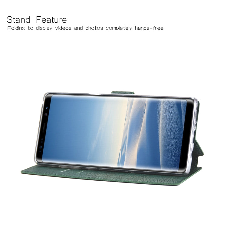For Galaxy Note8 Ultra-thin Tree Texture Horizontal Flip TPU + PU Leather Case, with Card Slots & Holder & Lanyard