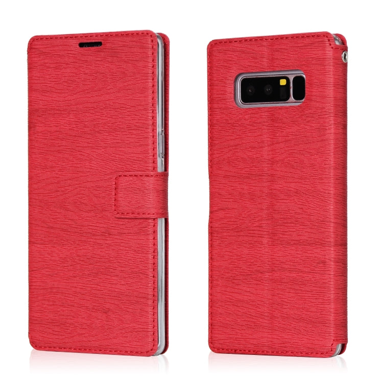 For Galaxy Note8 Ultra-thin Tree Texture Horizontal Flip TPU + PU Leather Case, with Card Slots & Holder & Lanyard