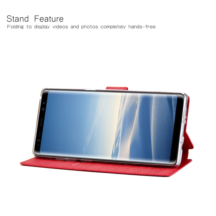 For Galaxy Note8 Ultra-thin Tree Texture Horizontal Flip TPU + PU Leather Case, with Card Slots & Holder & Lanyard