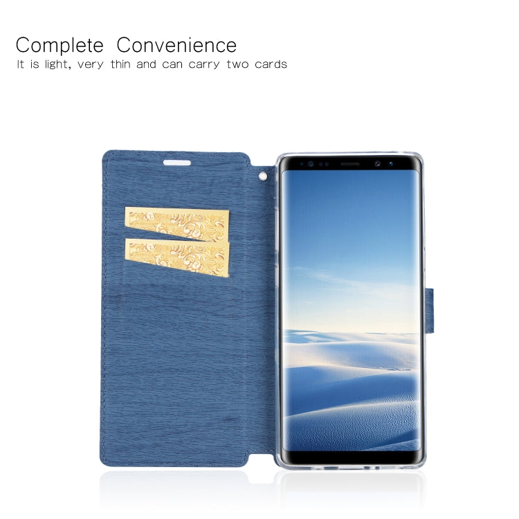 For Galaxy Note8 Ultra-thin Tree Texture Horizontal Flip TPU + PU Leather Case, with Card Slots & Holder & Lanyard