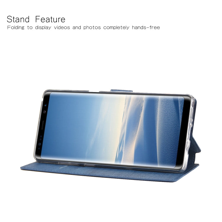 For Galaxy Note8 Ultra-thin Tree Texture Horizontal Flip TPU + PU Leather Case, with Card Slots & Holder & Lanyard
