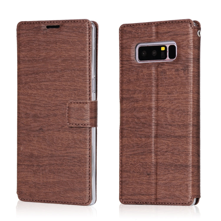 For Galaxy Note8 Ultra-thin Tree Texture Horizontal Flip TPU + PU Leather Case, with Card Slots & Holder & Lanyard