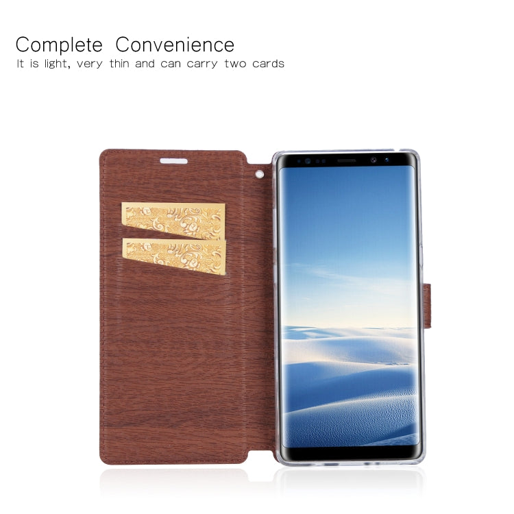 For Galaxy Note8 Ultra-thin Tree Texture Horizontal Flip TPU + PU Leather Case, with Card Slots & Holder & Lanyard