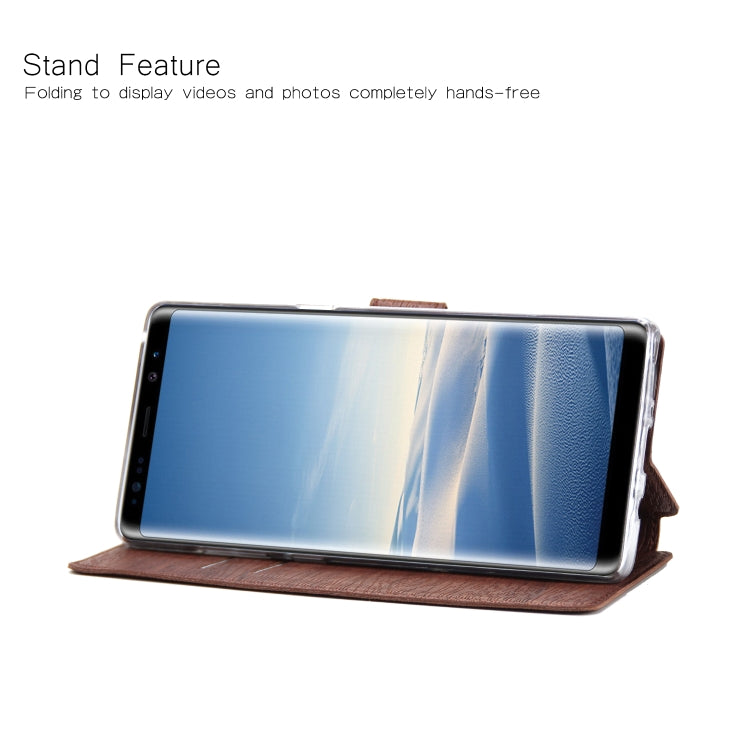 For Galaxy Note8 Ultra-thin Tree Texture Horizontal Flip TPU + PU Leather Case, with Card Slots & Holder & Lanyard