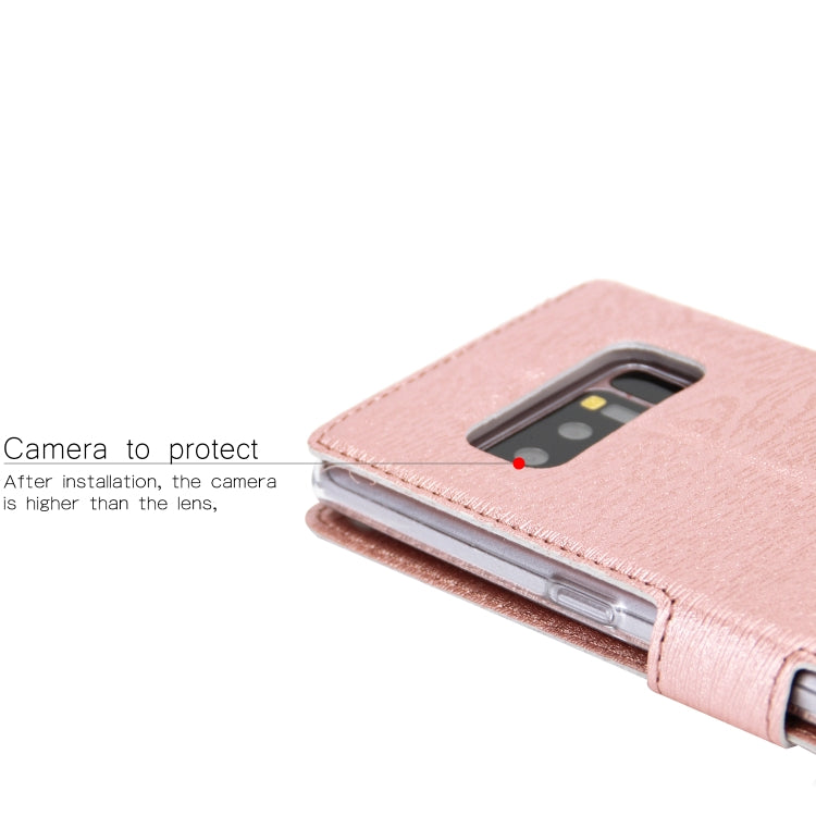 For Galaxy Note8 Ultra-thin Tree Texture Horizontal Flip TPU + PU Leather Case, with Card Slots & Holder & Lanyard